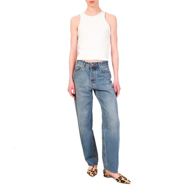 Tensione in-Jeans baggy taglio vivo - denim