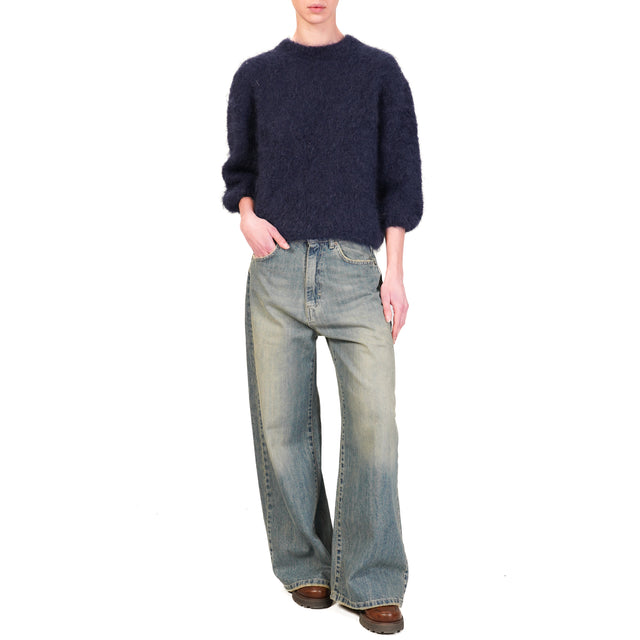 Tensione in-Maglia mohair - blu