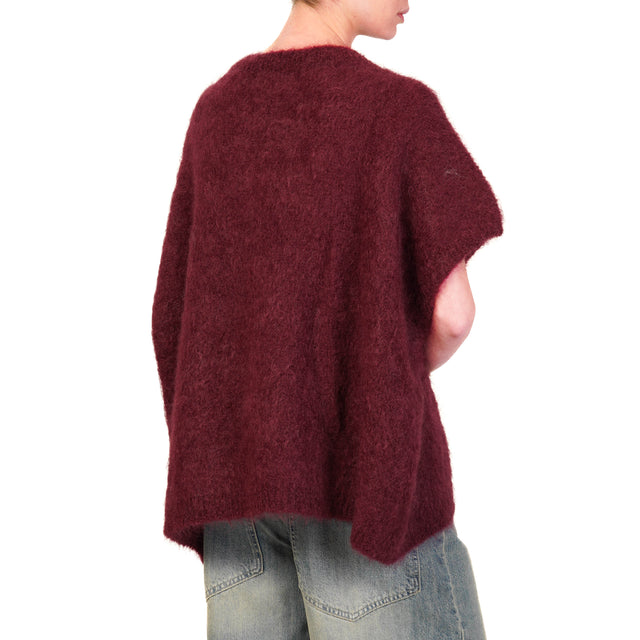 Tensione in-Maglia smanicata mohair - Bordeaux