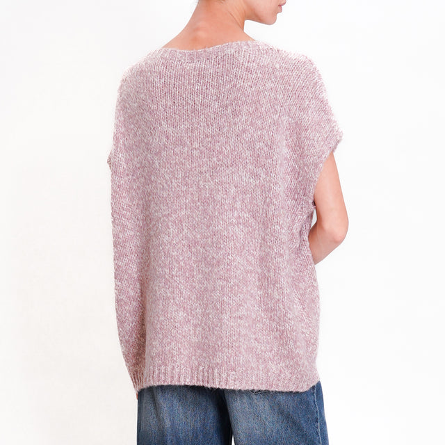 Tensione in-Maglia smanicata misto lana - rosa