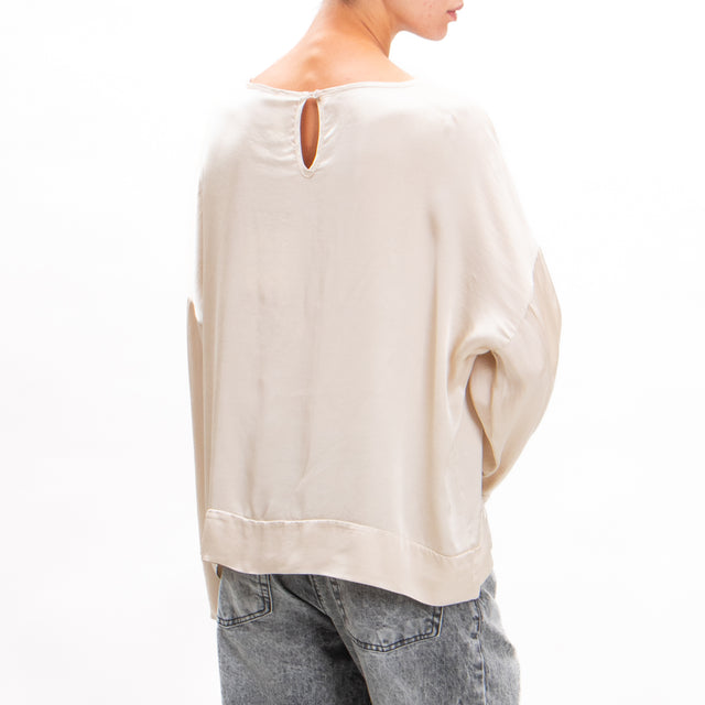 Tensione in-Blusa in satin - sand