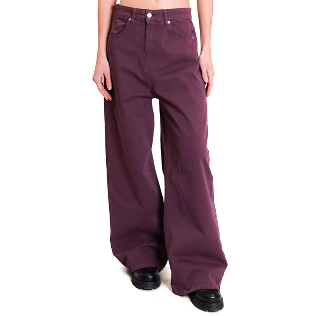 Tension in-Pants GIUSI wide leg - plum