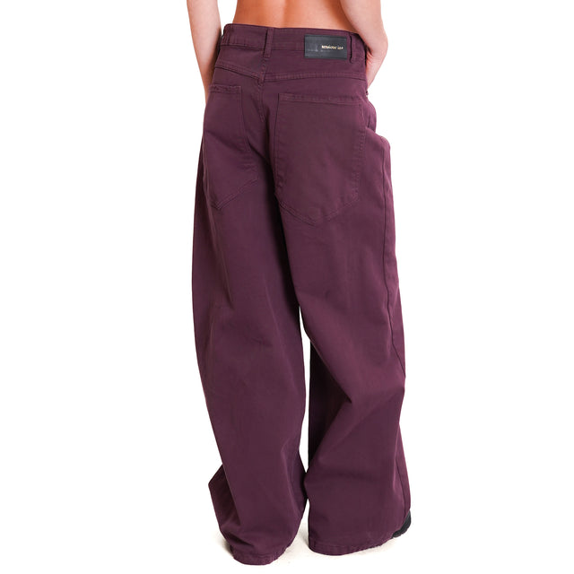 Tension in-Pants GIUSI wide leg - plum