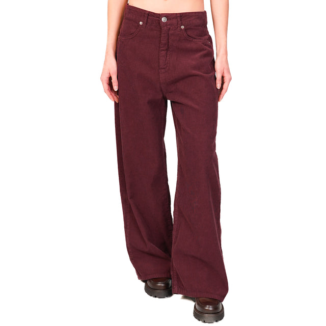 Tensione in-Pantalone GIUSI velluto superpocket - Bordeaux