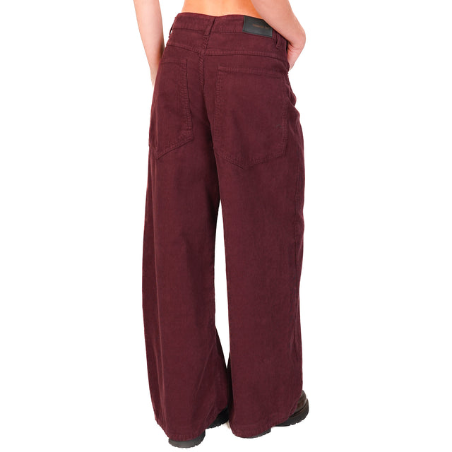 Tensione in-Pantalone GIUSI velluto superpocket - Bordeaux