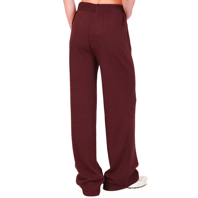 Tensione in-Pantalone misto lana con coulisse - Bordeaux