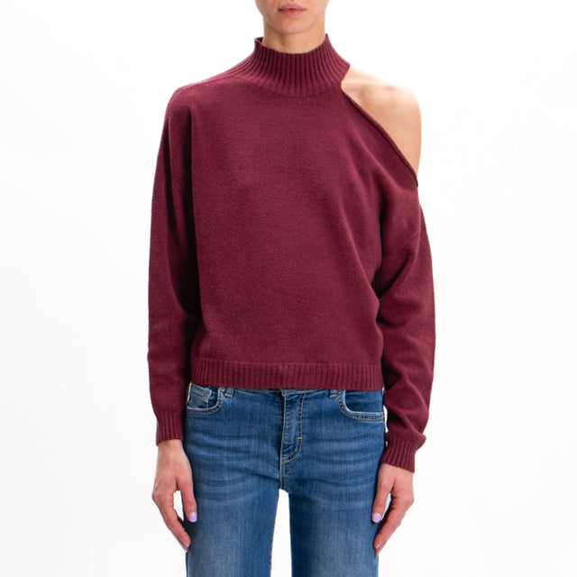 Tension in-Mesh Cut Out Collar Mounted - Bordeaux