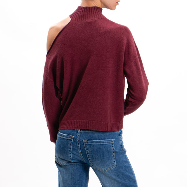 Tensione in-Maglia cut out collo montato - Bordeaux