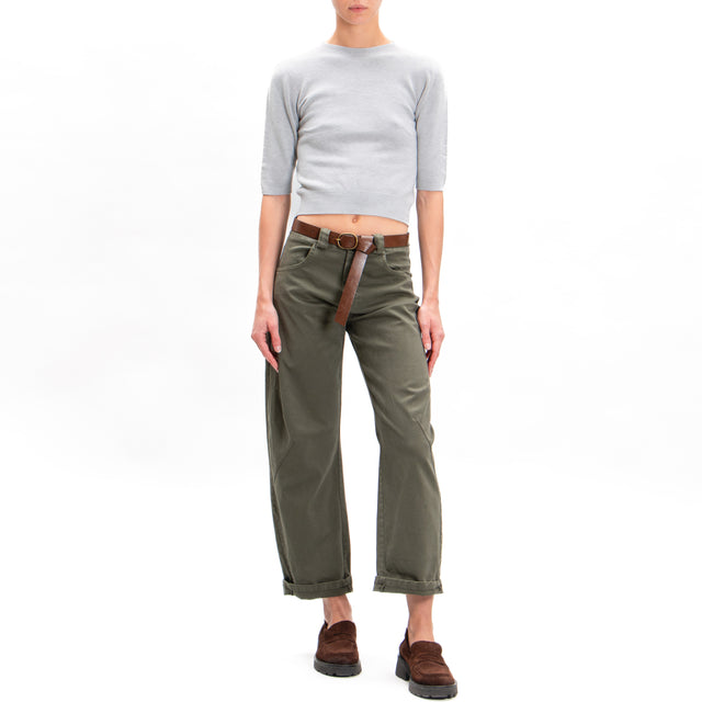 Tensione in-Pantalone carrot con cintura - militare