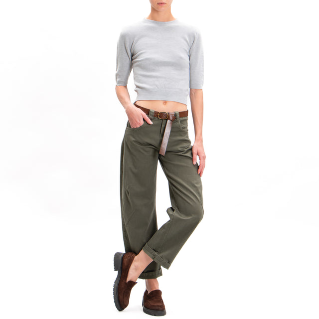 Tension in-Pantalone carrot with belt - military