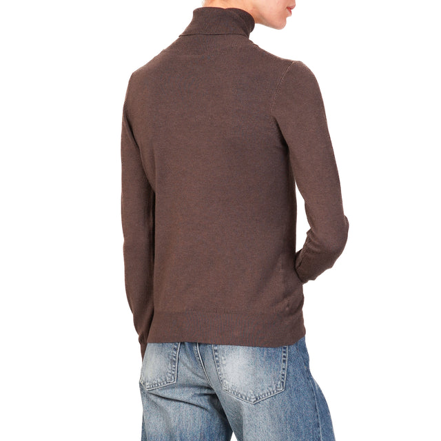 Zeroassoluto-High neck sweater - dark brown