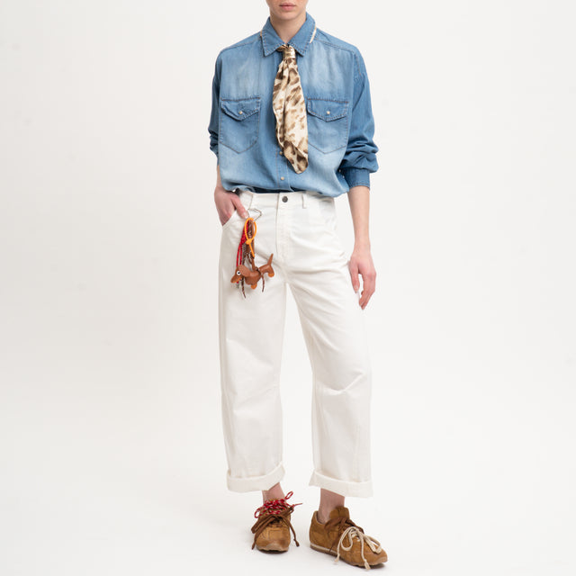 Tensione in-Camicia jeans con foulard - denim/burro/beige