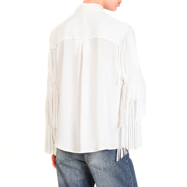 Tensione in-Camicia con frange - panna