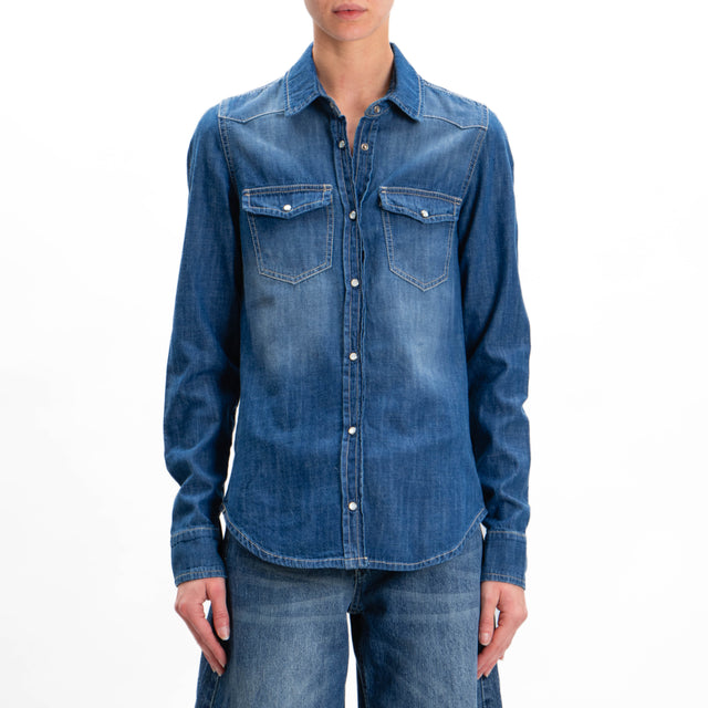 Tensione in-Camicia jeans con tasche - denim