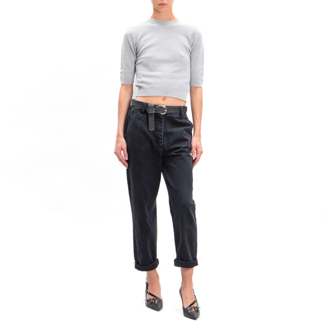 Tensione in-Jeans baggy con cintura - nero