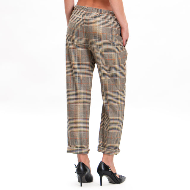 Tensione in-Pantalone principe di Galles coulisse - sand/nero/rust