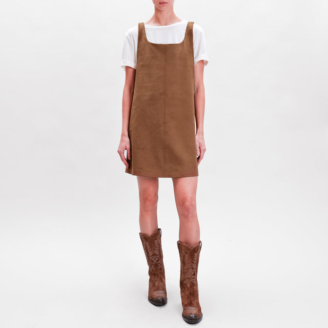 Tension in-Suede effect dress + T-shirt - leather