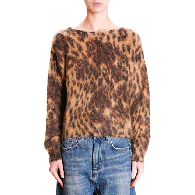 Tension in-Maglia mohair animalier fantasy - cork