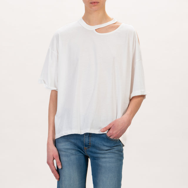 Vicolo-T-shirt cut out - Bianco