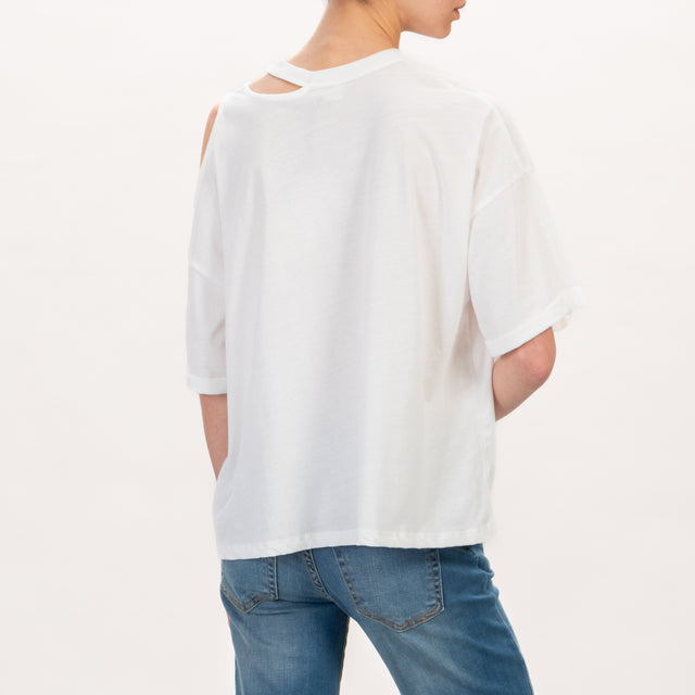 Vicolo-T-shirt cut out - Bianco