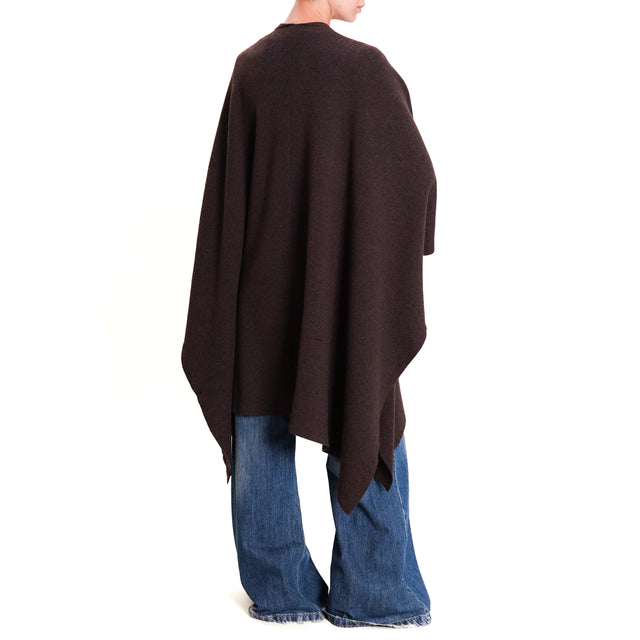 Alley-Knitted Cape - dark brown