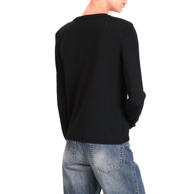 Vicolo-Maglia con spalline misto cashmere - nero