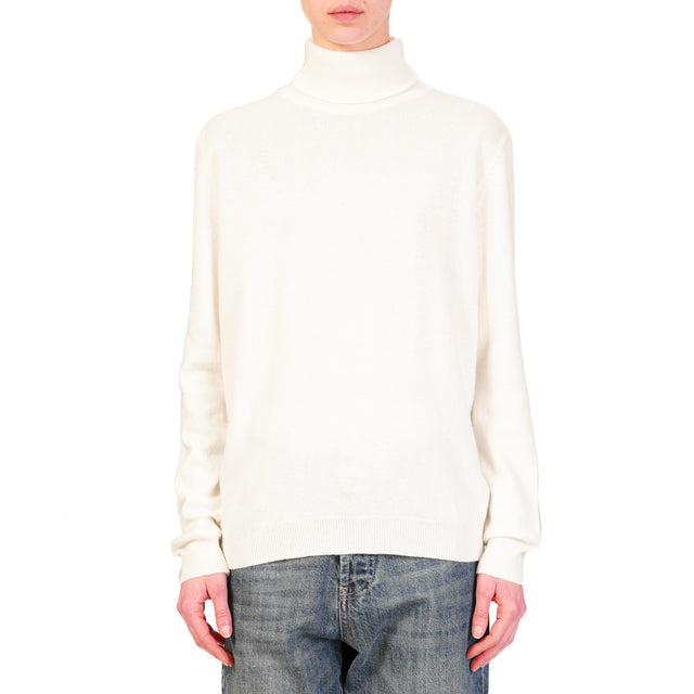 Vicolo-Maglia collo alto misto cashmere - latte