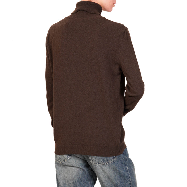 Vicolo-Maglia collo alto misto cashmere - moro