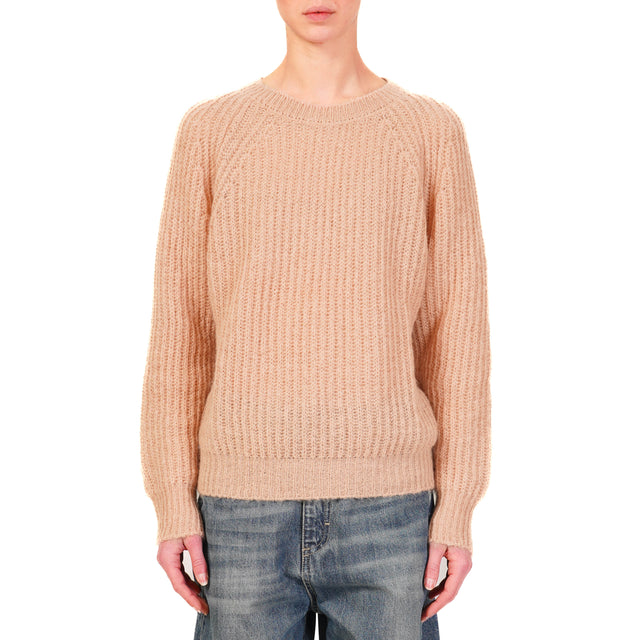 Vicolo-Maglia mohair a coste - blush