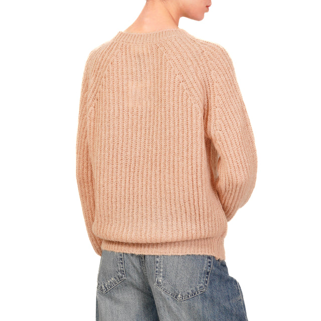 Vicolo-Maglia mohair a coste - blush