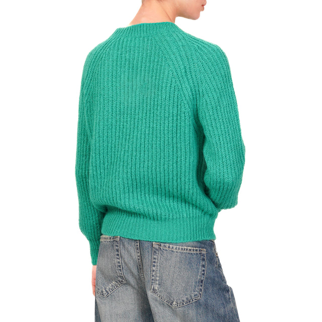 Vicolo-Maglia mohair a coste - smeraldo