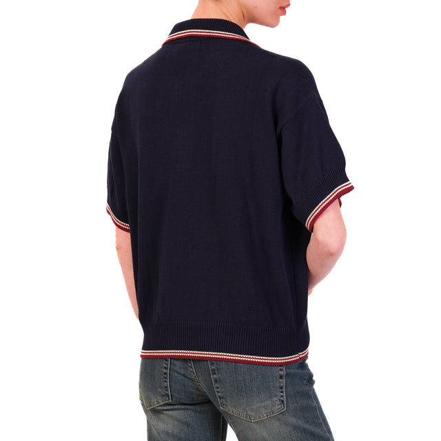 Vicolo-Maglia collo polo - blu/burro/rosso