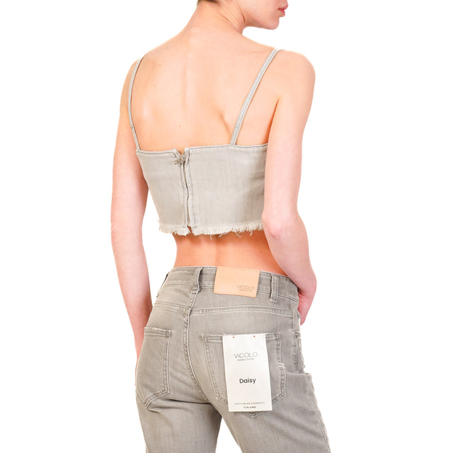 Vicolo-Top MELANY jeans a fascia - grigio cenere