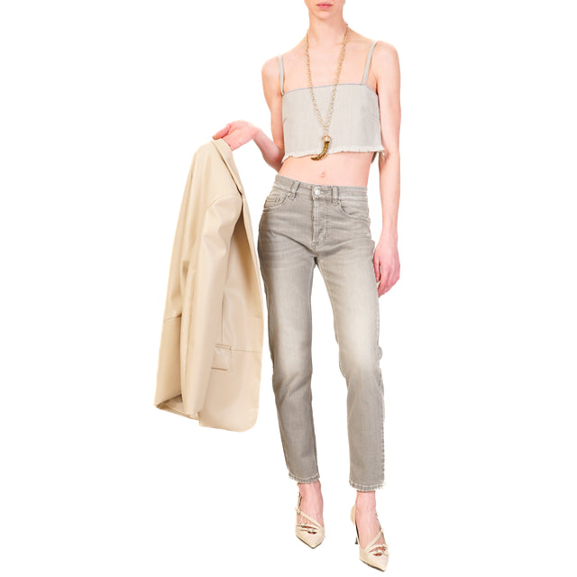 Vicolo-Top MELANY jeans a fascia - grigio cenere