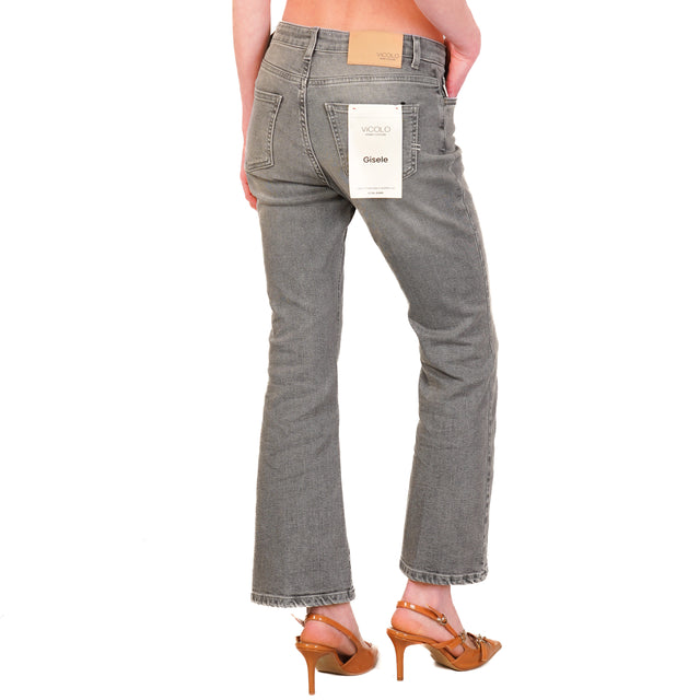 Vicolo-Jeans GISELE flare fit cropped leg - grigio cenere