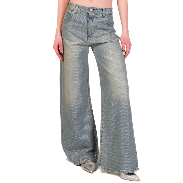 Vicolo-Jeans MICHELLE wide leg fit con strass - denim