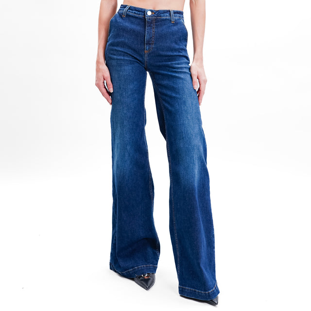 Vicolo-Jeans wide leg tasche francesi - denim