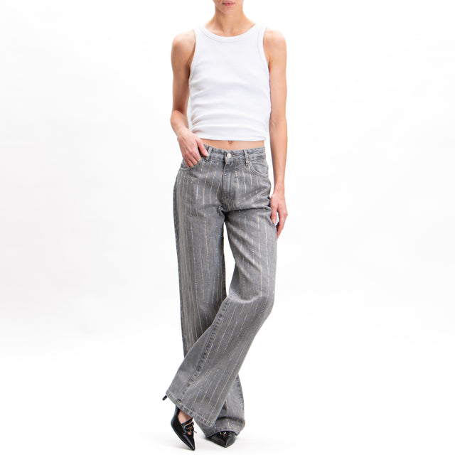 Vicolo-Jeans with rhinestones - smoke grey