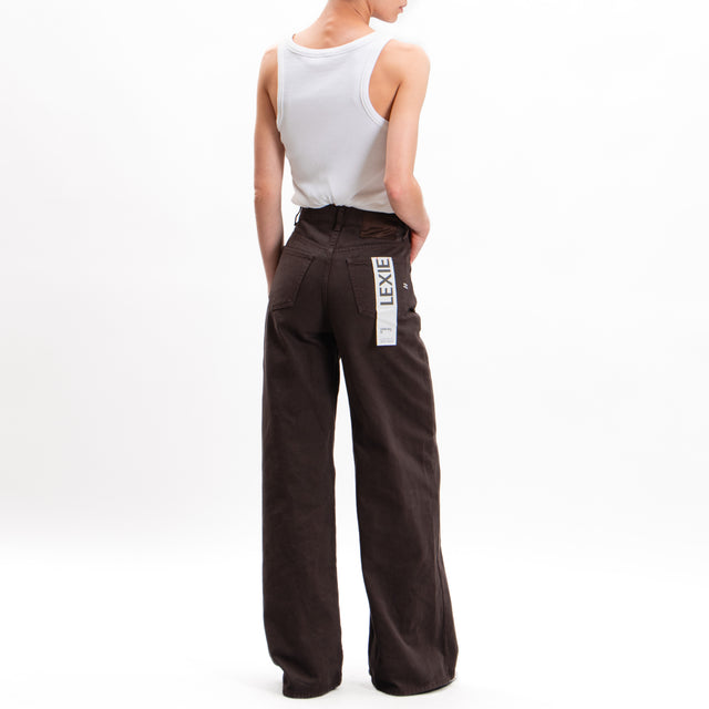 Vicolo-Pantalone LEXIE wide leg 5 pockets - dark brown