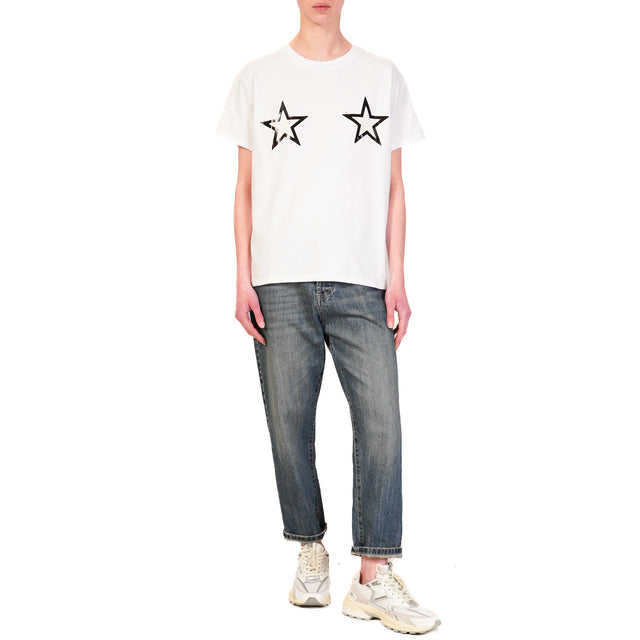 Vicolo-T-shirt stelle - bianco