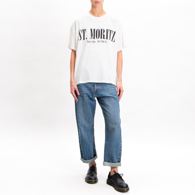 Vicolo-T-shirt "ST. MORITZ" - milk