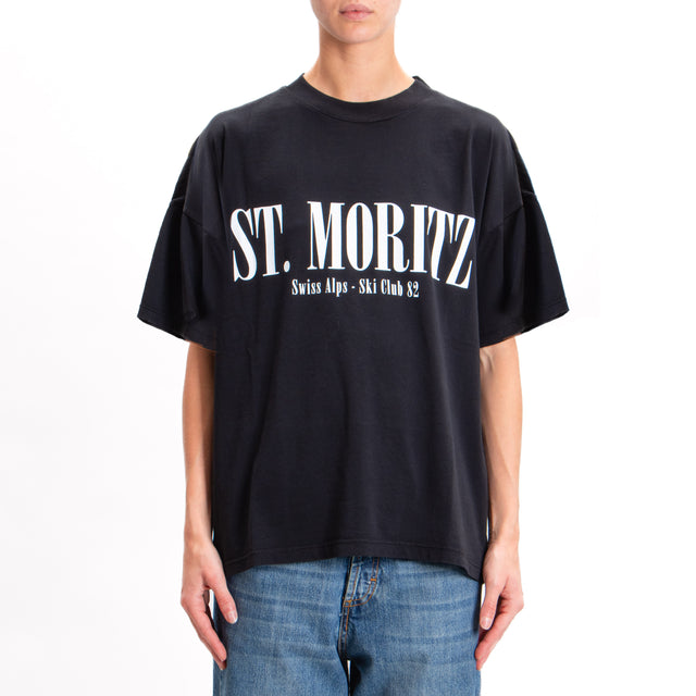 Vicolo-T-shirt "ST. MORITZ" - nero