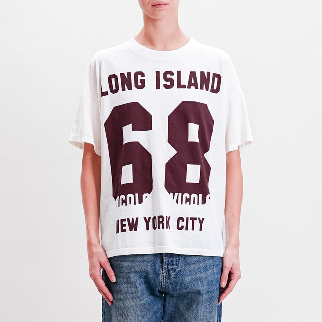 Vicolo-T-shirt "LONG ISAND" - bianco/bordeaux