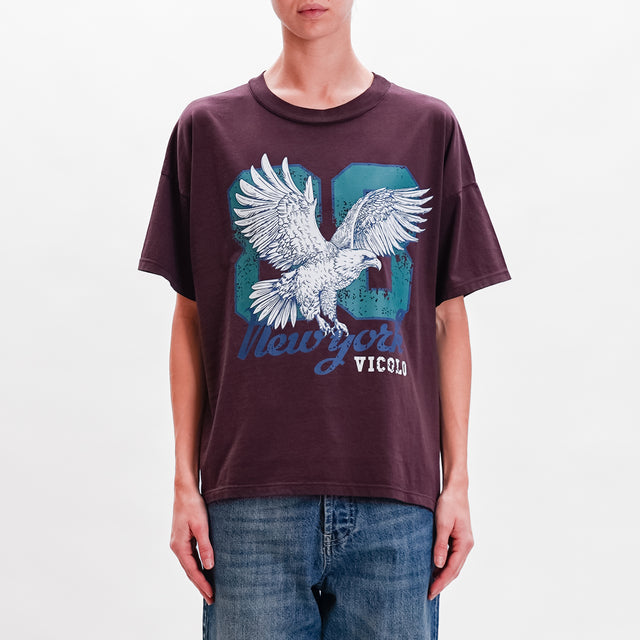 Vicolo-T-shirt eagle - dark brown/green