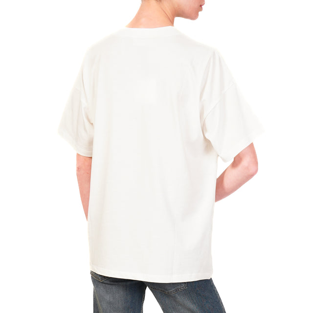 Vicolo-T-shirt bassotto con cappello - bianco