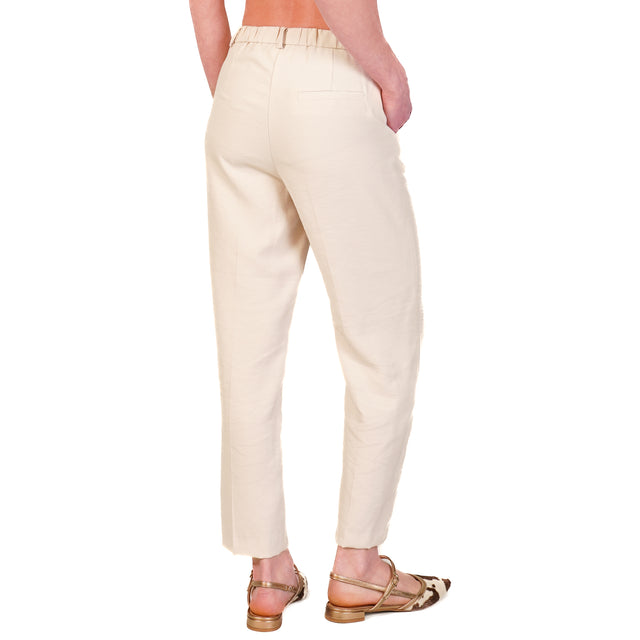 Vicolo-Pantalone elastico dietro - sand