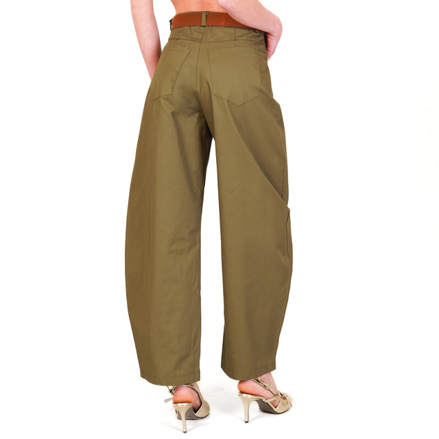 Vicolo-Pantalone barrel in cotone - militare