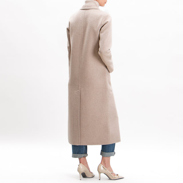 Vicolo-Handmade coat mixed wool back slit - cacha