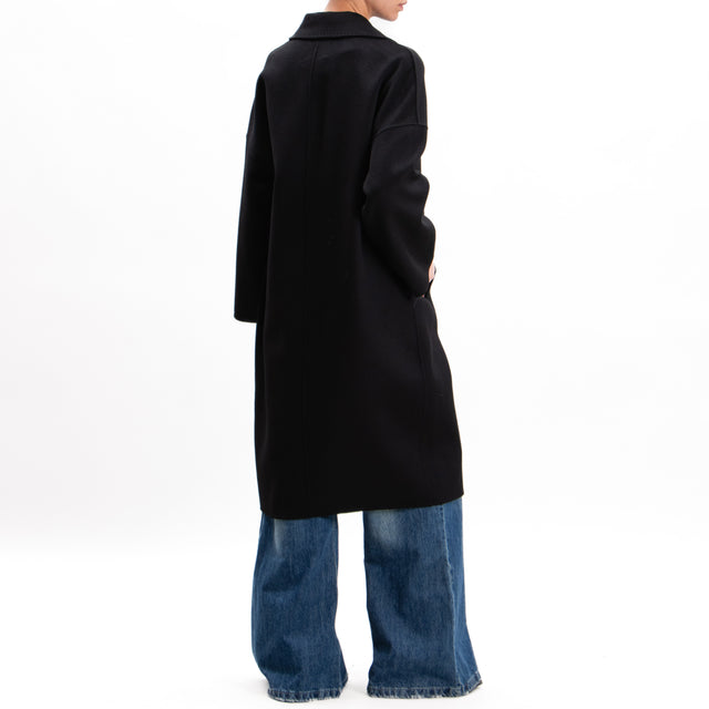 Vicolo-Handmade coat egg wool blend - black