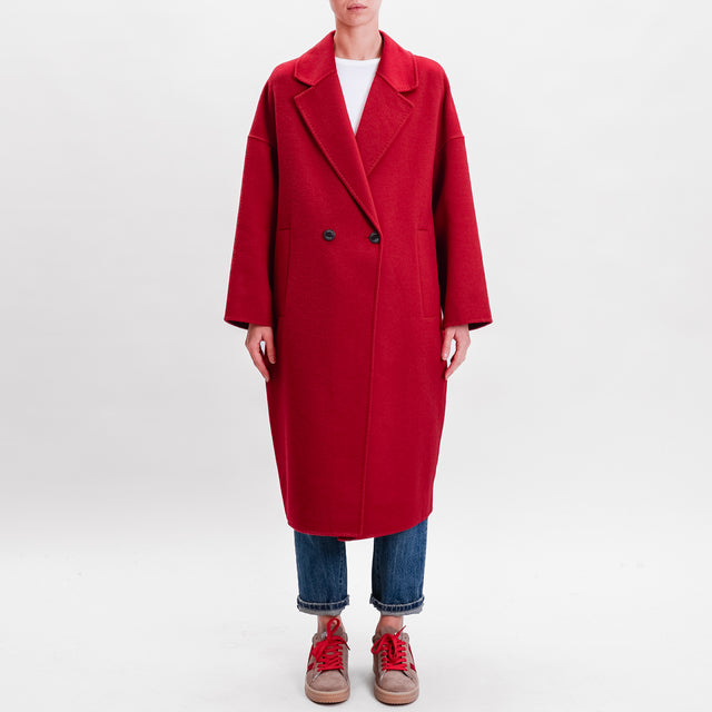 Vicolo-Cappotto hand made ovetto misto lana - Rosso